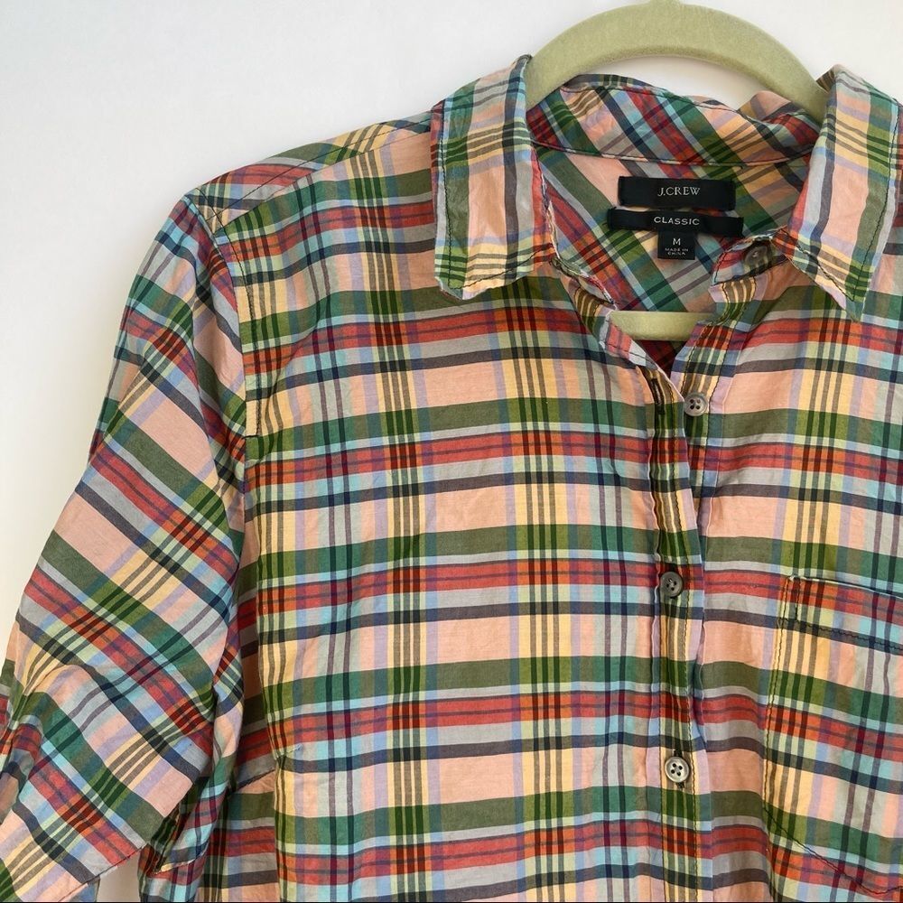 J. Crew Classic Fit Pullover Silk Cotton Shirt Size Medium - Picture 6 of 13